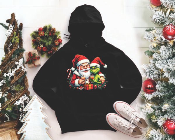 Santa & Grinch Party Hoodies