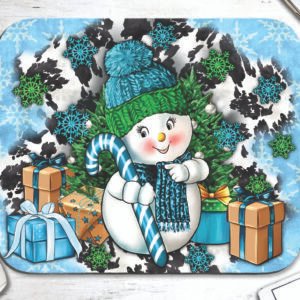 Christmas Snowman Mouse Pad